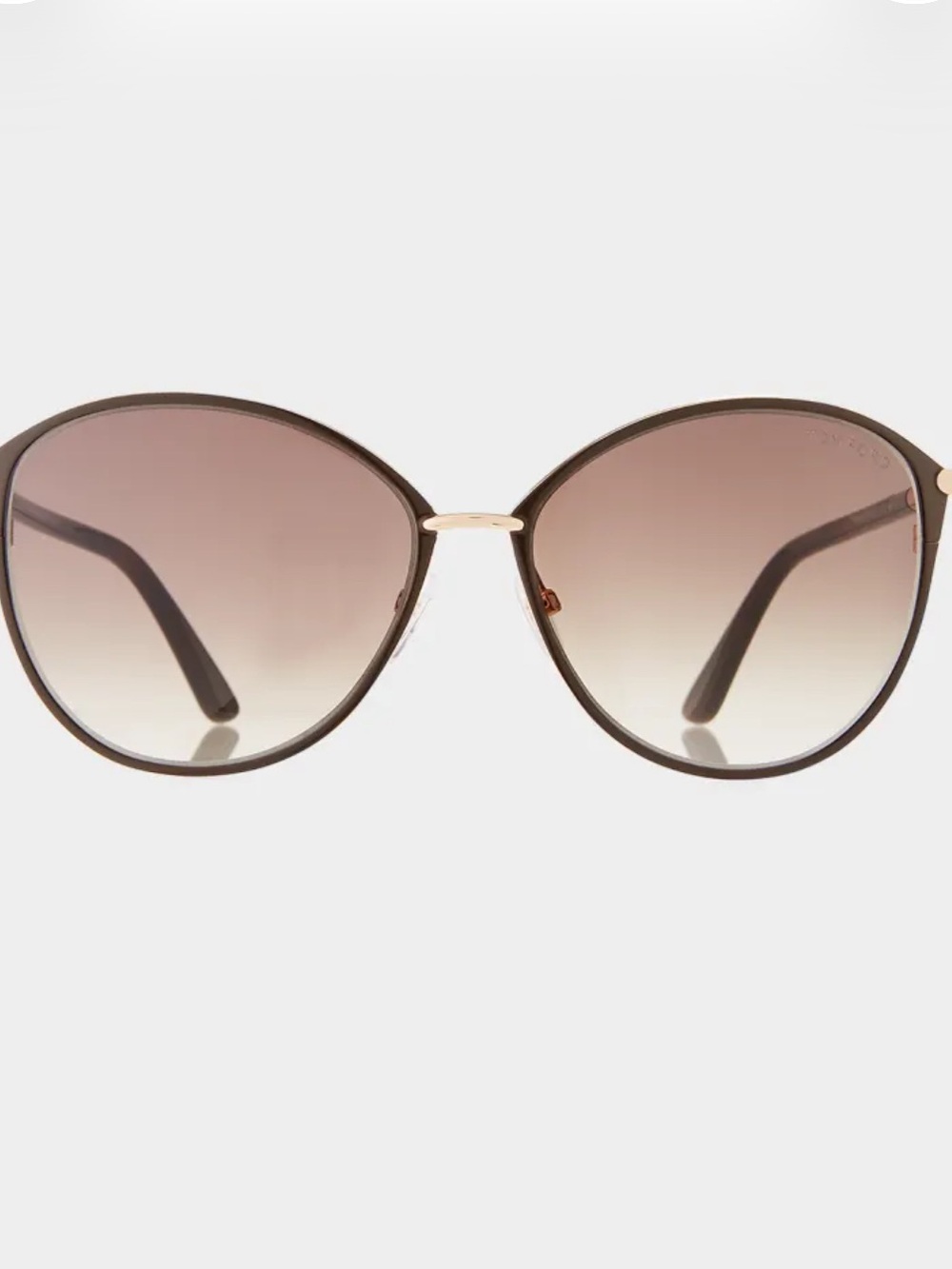 Tom Ford Women's Round Sunglasses in Rose Gold Frame with Brown Lenses